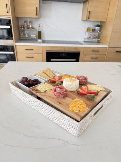 Loma Rectangular Rattan Serving Tray