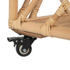 Chippendale Rattan 2-Tier Bar Serving Cart on Lockable Wheels