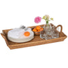 La Jolla Rattan Decorative Serving Tray with Ear Handles for Breakfast & Dinner, Ottoman Tray