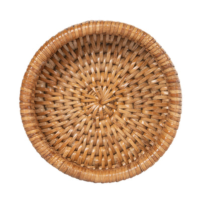 La Jolla Rattan Wine Bottle Holder & Coaster