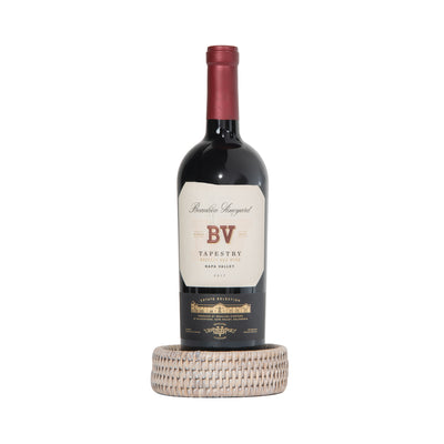 La Jolla Rattan Wine Bottle Holder & Coaster