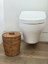 La Jolla Rattan Round Waste Basket with Plastic Insert & Lid