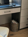 Loma Half-Moon Rattan Waste Basket