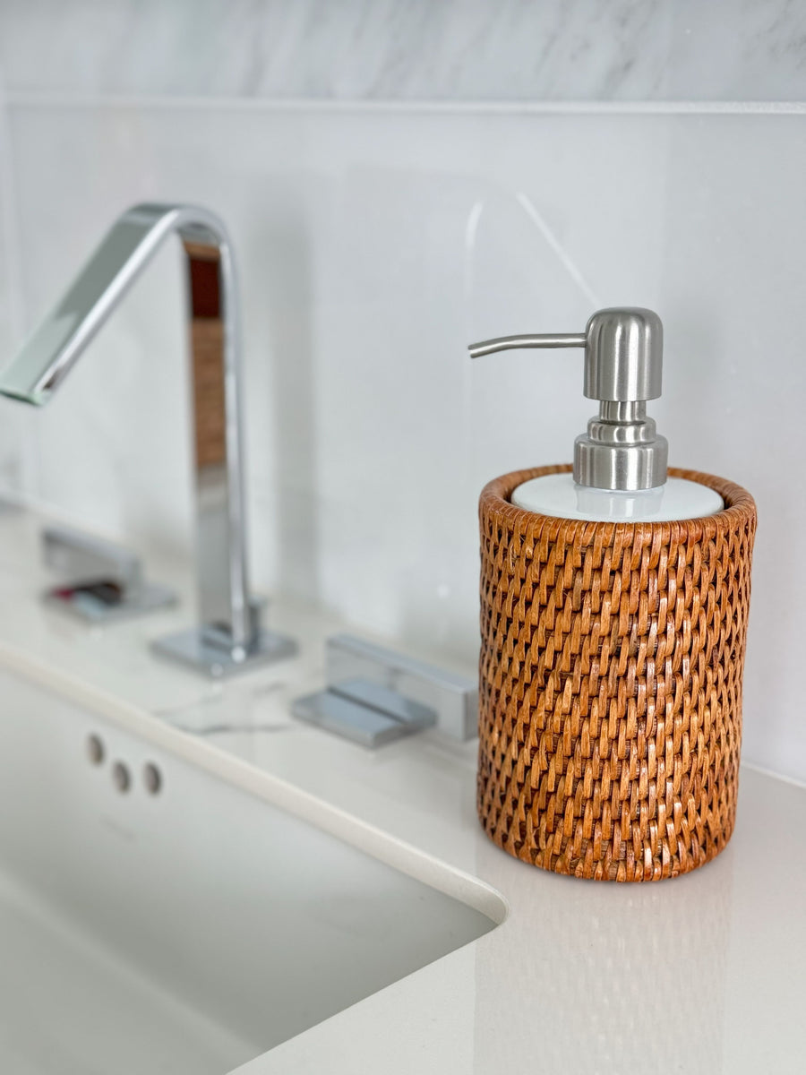 La Jolla Rattan Liquid Soap Dispenser