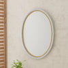 Oval Twisted Rattan Wall Mirror, White and Natural