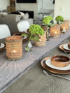 Cabo Hurricane Rattan Candle Holders, Natural