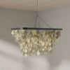 Rectangular Champagne Capiz Seashell Rain Drop Pendant Lamp