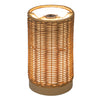 All Weather Wicker Indoor/Outdoor Rechargeable LED Drum Table Lamp, Natural Color