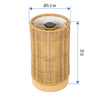 All Weather Wicker Indoor/Outdoor Rechargeable LED Drum Table Lamp, Natural Color