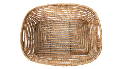 Cambria Rectangular Open Weave Storage Basket, Honey-Brown