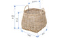 Kobo Round Rattan Belly Basket with Ear Handles, Gray-Brown