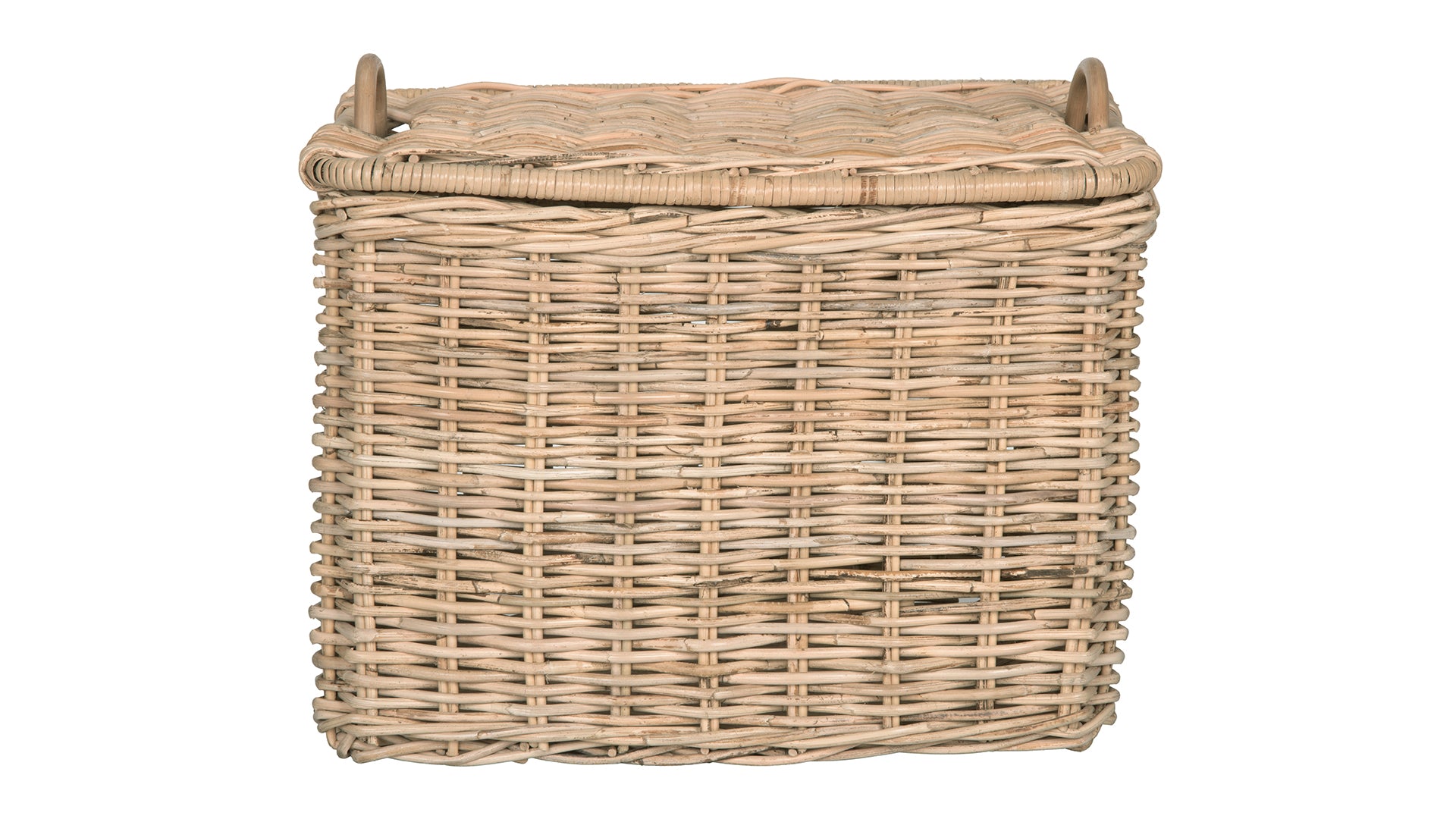 Rattan Core Rectangular Storage Basket with Lid Natural