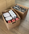 Loma Rectangular Decorative Rattan Storage Basket with Handles