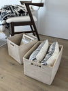 Loma Rectangular Decorative Rattan Storage Basket with Handles