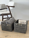 Loma Rectangular Decorative Rattan Storage Basket with Handles