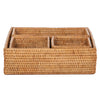 La Jolla Rattan 4-Piece Nesting Desk, Drawer, Shelf & Cabinet Tray Organizer