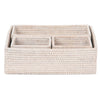 La Jolla Rattan 4-Piece Nesting Desk, Drawer, Shelf & Cabinet Tray Organizer