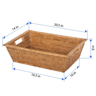 La Jolla Rectangular Multi Purpose Shelf and Storage Basket, Large