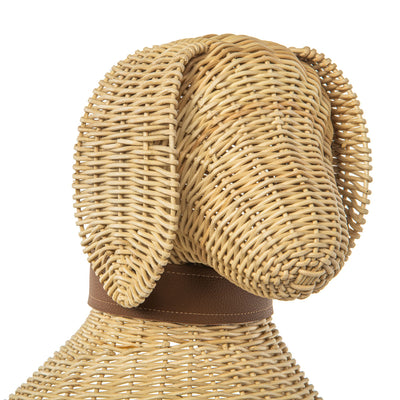 Wicker Dog Decorative Storage and Toy Basket, Natural