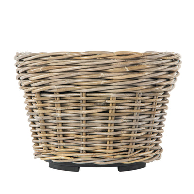 Rattan Kobo Conical Indoor & Outdoor Planter Basket with Plastic Pot