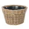 Rattan Kobo Conical Indoor & Outdoor Planter Basket with Plastic Pot