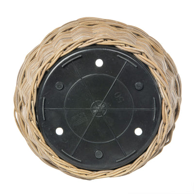 Rattan Kobo Conical Indoor & Outdoor Planter Basket with Plastic Pot