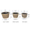 Rattan Kobo Conical Indoor & Outdoor Planter Basket with Plastic Pot