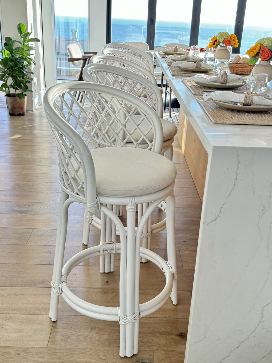 white wicker counter stools