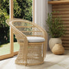 Peacock Rattan Dining Armchair or Lounge Chair, Natural