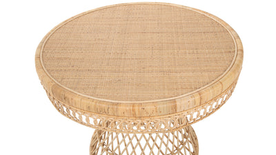 Round Rattan Peacock Dining Table, Natural