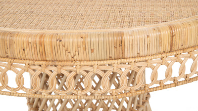 Round Rattan Peacock Dining Table, Natural