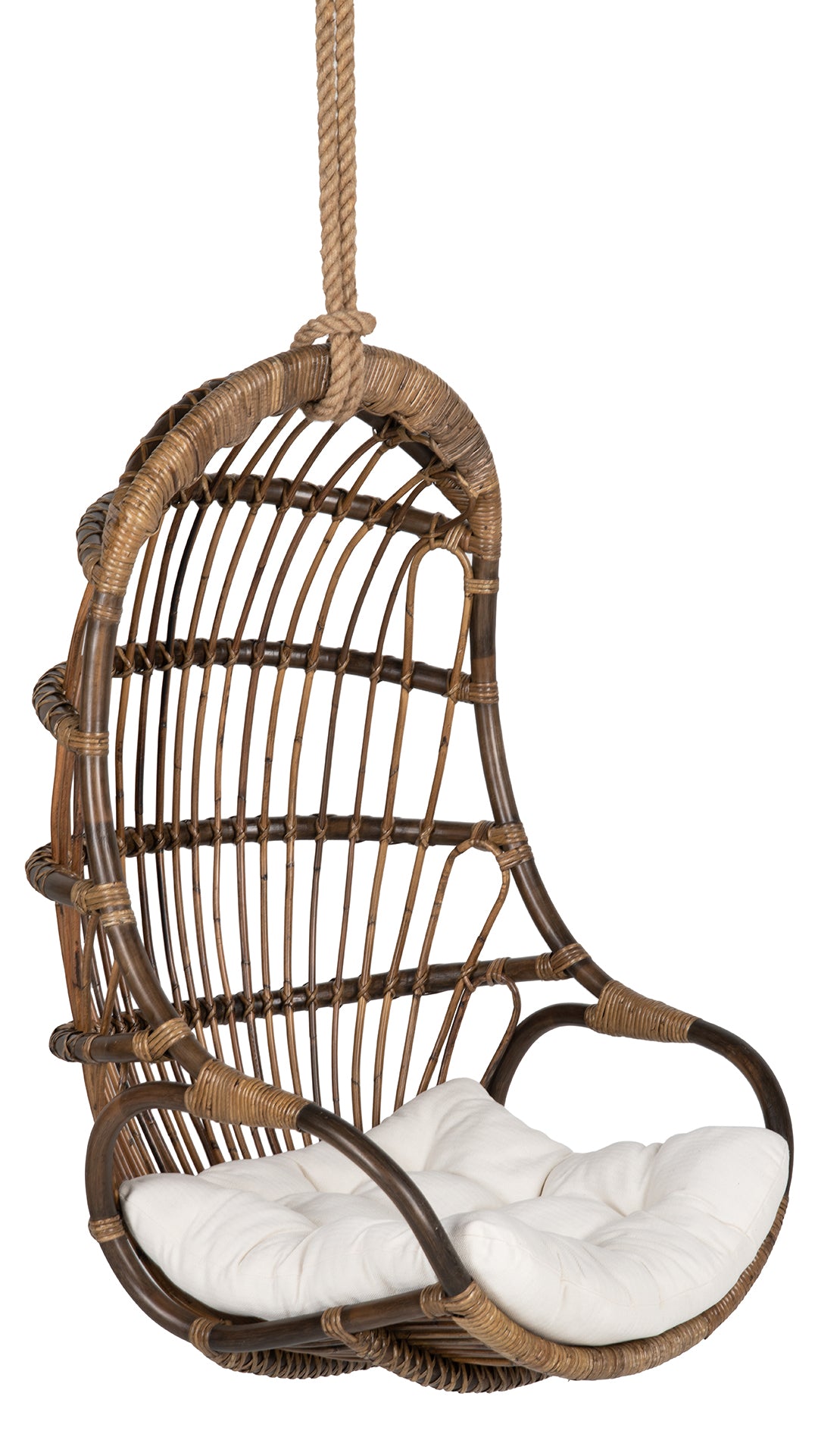 Hanging Rattan Swing Chair with Seat Cushion