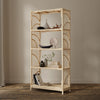 Sunrise Natural Rattan Bookshelf with 4 Shelves - Freestanding Display Shelving Unit -  Storage Bookshelf