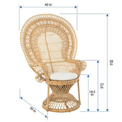 Supreme Rattan Grand Peacock Chair, Natural