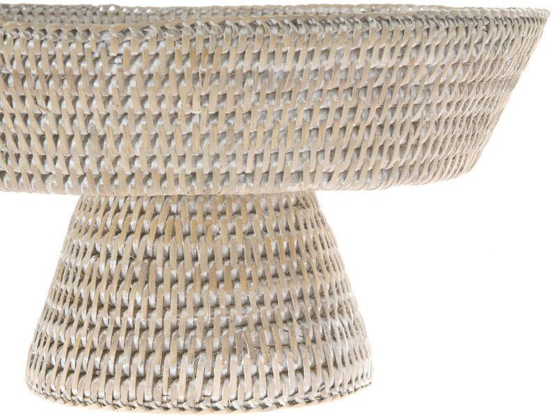 Kouboo La Joll Rattan Fruit Bowl, Large, White-Wash