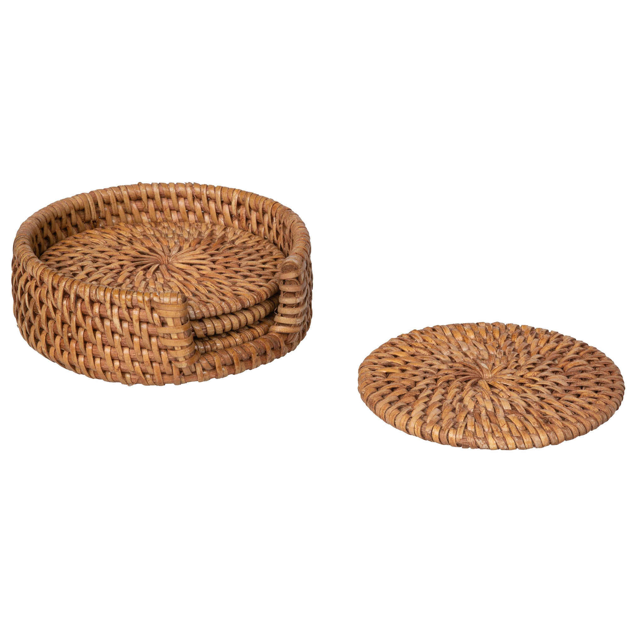 6 Pcs Rustic Coasters Wicker Coasters Rattan Coaster Wooden Round Straw  Woven Trivet Bamboo Coaster Holder Office - AliExpress