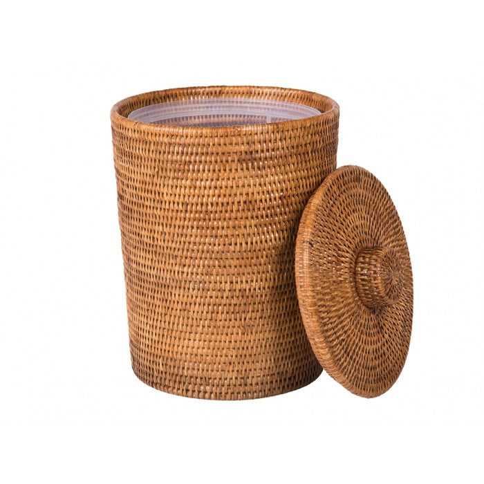 Small Wicker Basket with Plastic Cup Insert