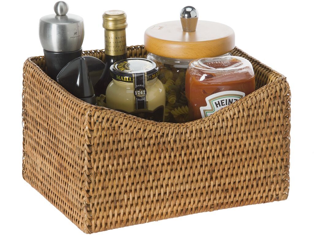 La Jolla Rattan Organizing & Shelf Basket