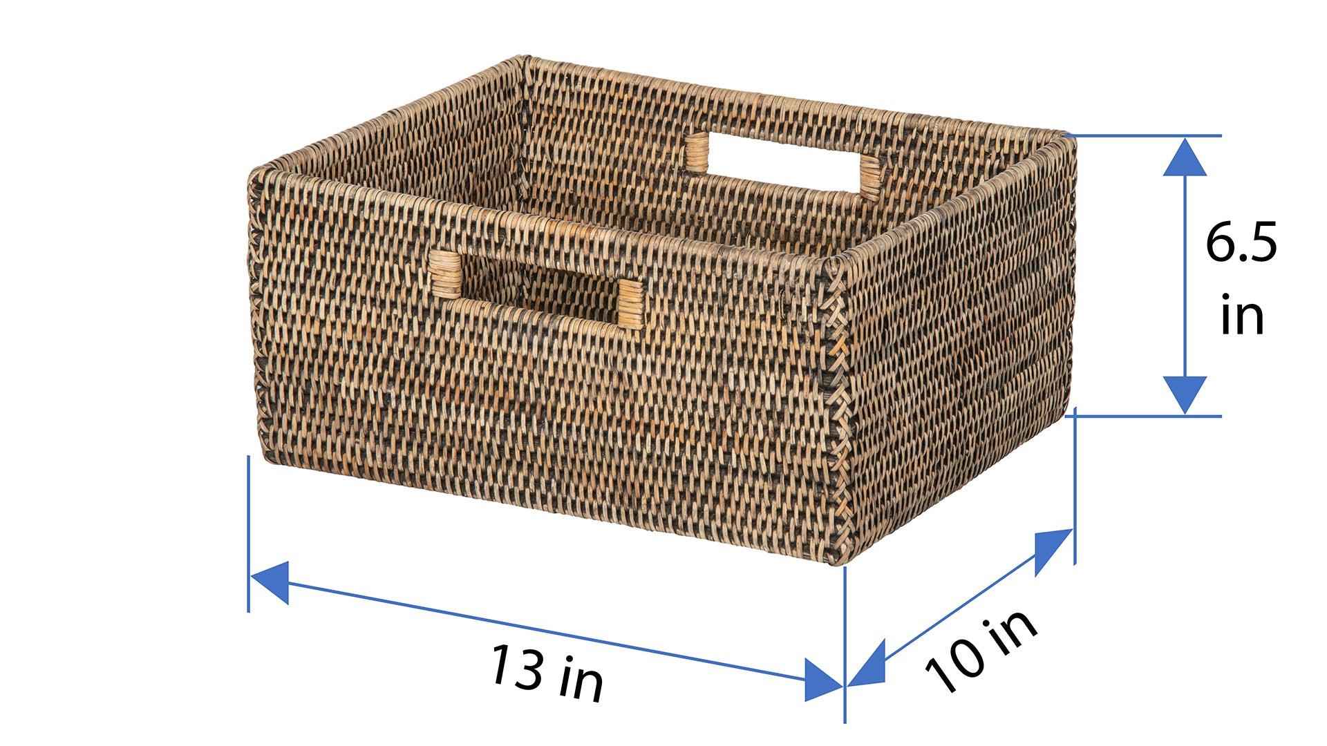 Artifacts Rattan™ Rectangular Shelf Basket with Side Handles