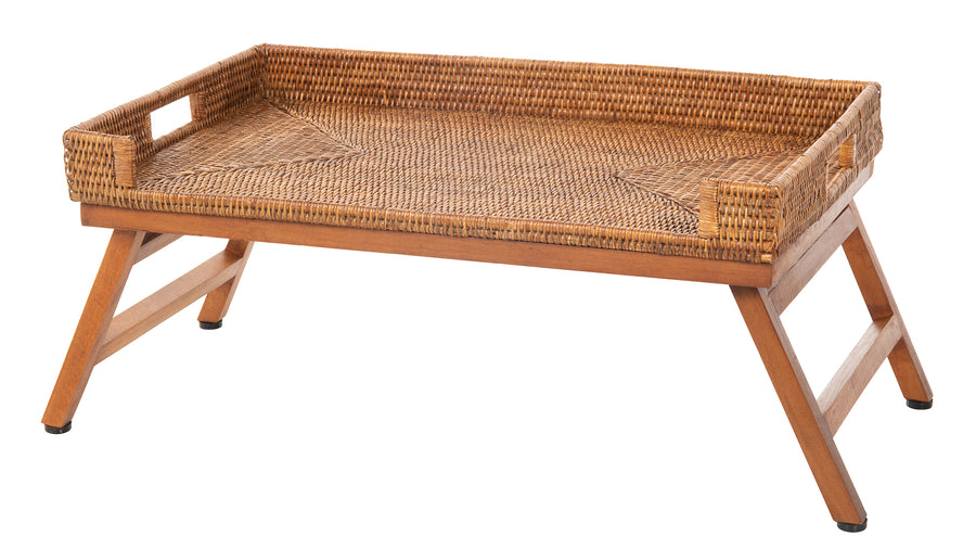 La Jolla Rattan Breakfast Tray with Folding Legs